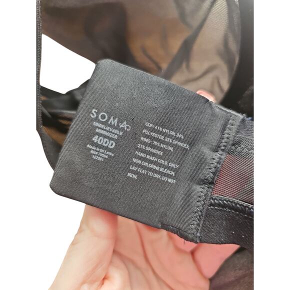 Soma Unbelievable Minimizer Bra black underwire sz 40DD WL331 - Picture 5 of 5